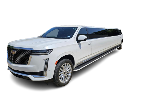 Castle Rock Limo Services 2 White Cadillac Escalade stretch limousine